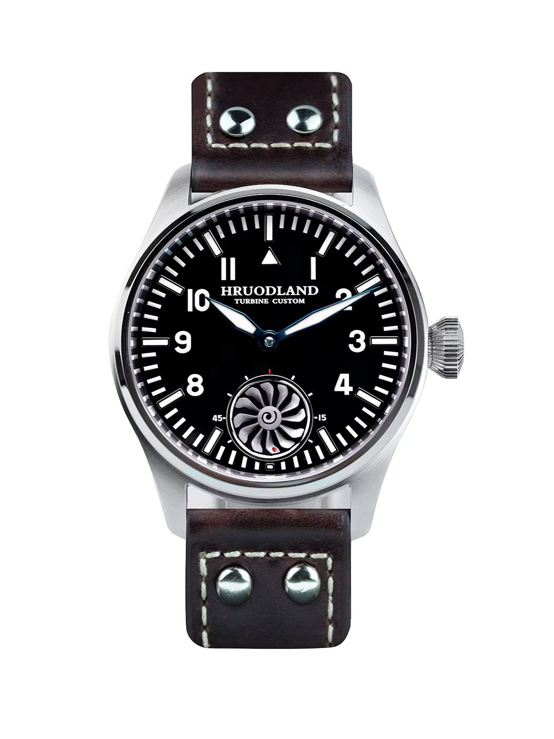 Hruodland 43mm Pilot Men's Man - Tourbillon Movement Watch ulasan dan harga