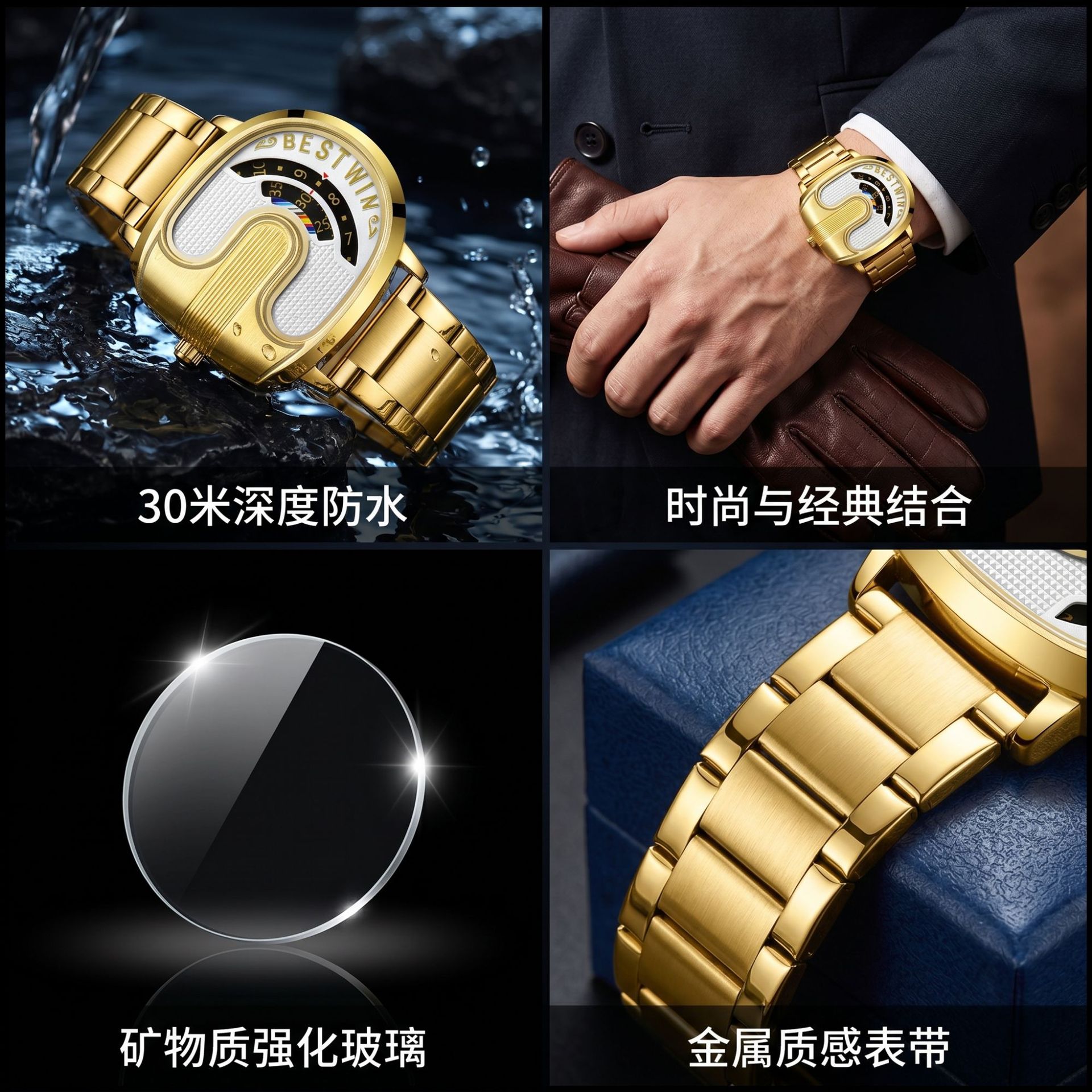 Gold Top Brand Luxury Men Watc - Luxury Quartz Watch Brands ulasan dan harga