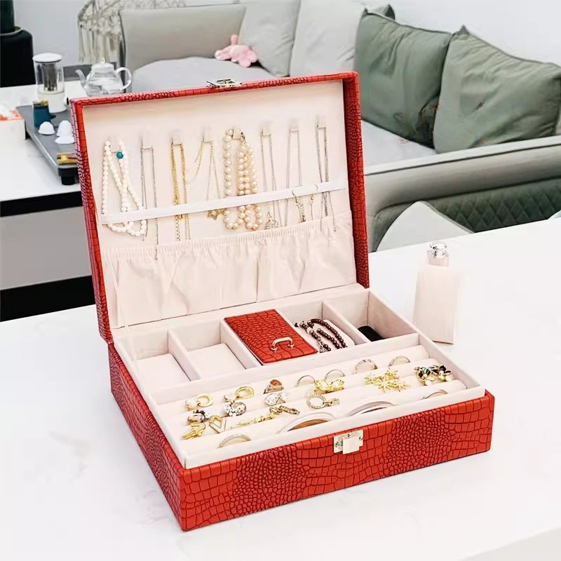 Portable Jewelry Box Leather L - Luxury Watch E Jewellery ulasan dan harga