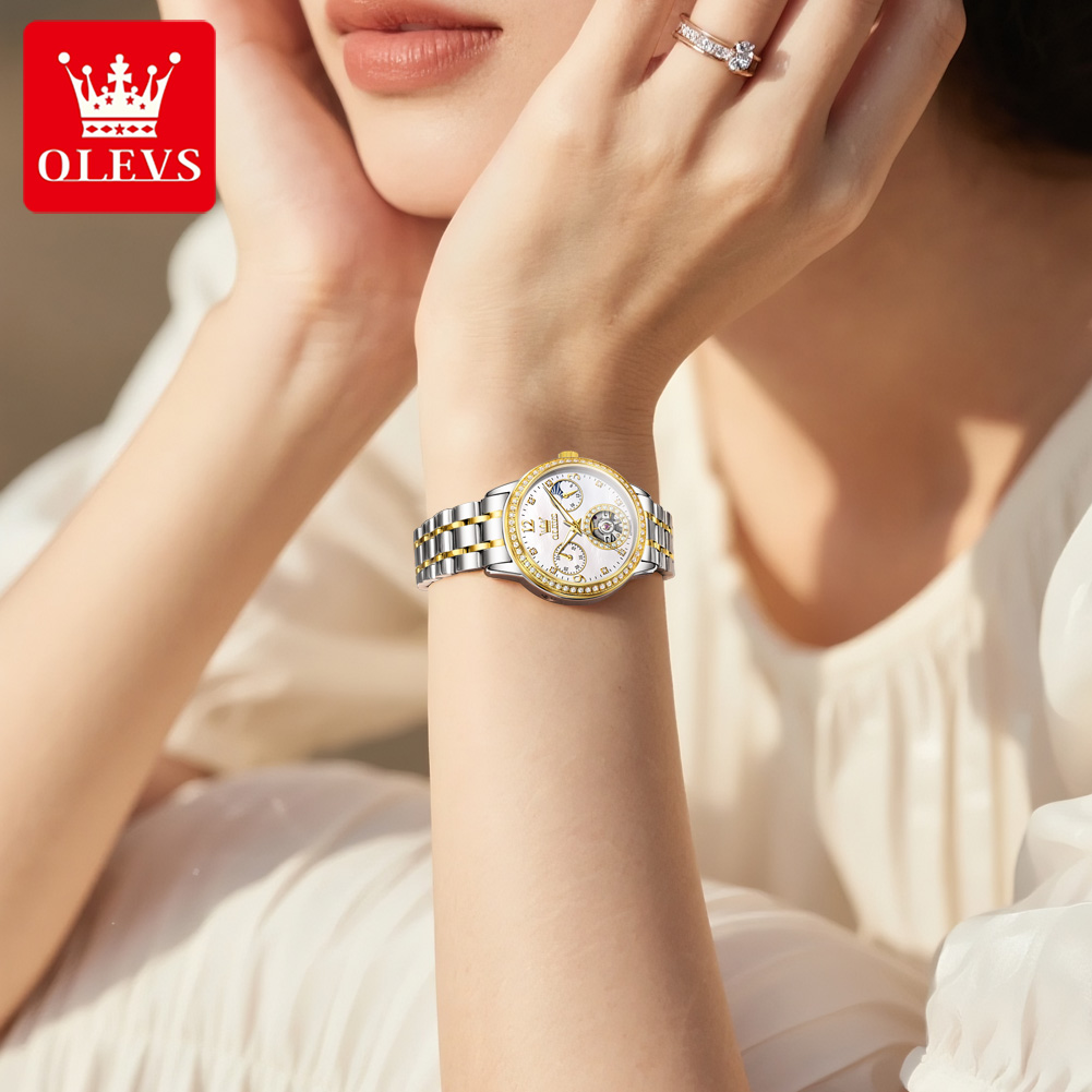 OLEVS Automatic Watch For Wome - Luxury Watch Moon Phase ulasan dan harga