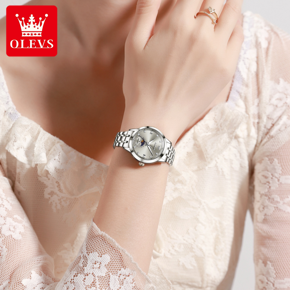 OLEVS 7041 Elegance Moon Phase - Luxury Watch Moon Phase ulasan dan harga