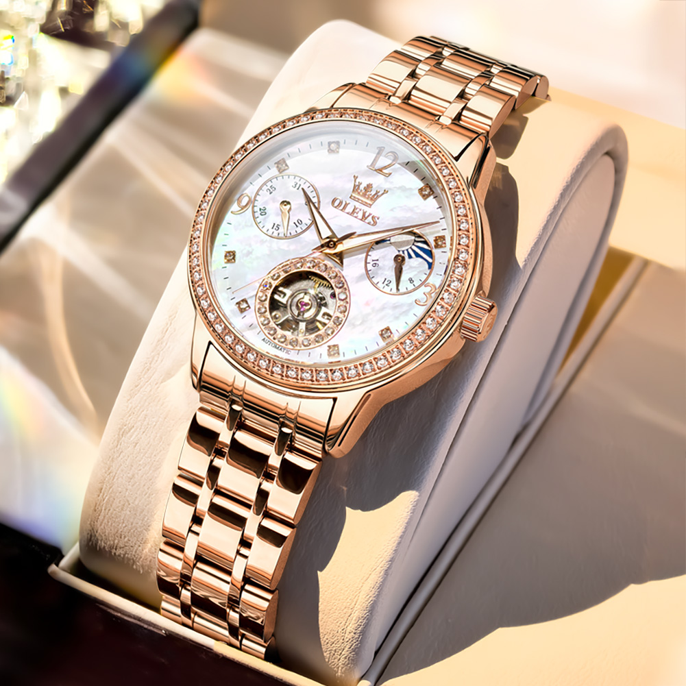 OLEVS Women's Watches Top Bran - Luxury Watch Moon Phase ulasan dan harga
