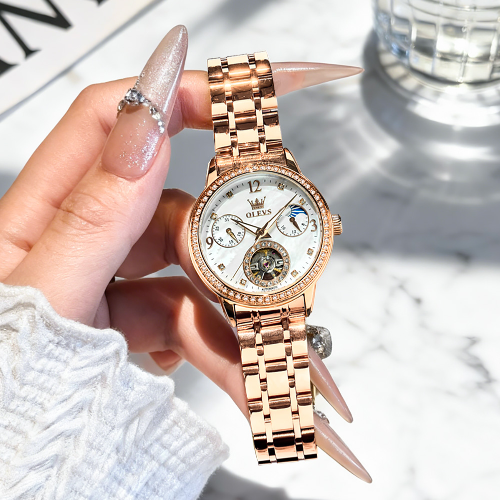 OLEVS Women's Watches Top Bran - Luxury Watch Moon Phase ulasan dan harga