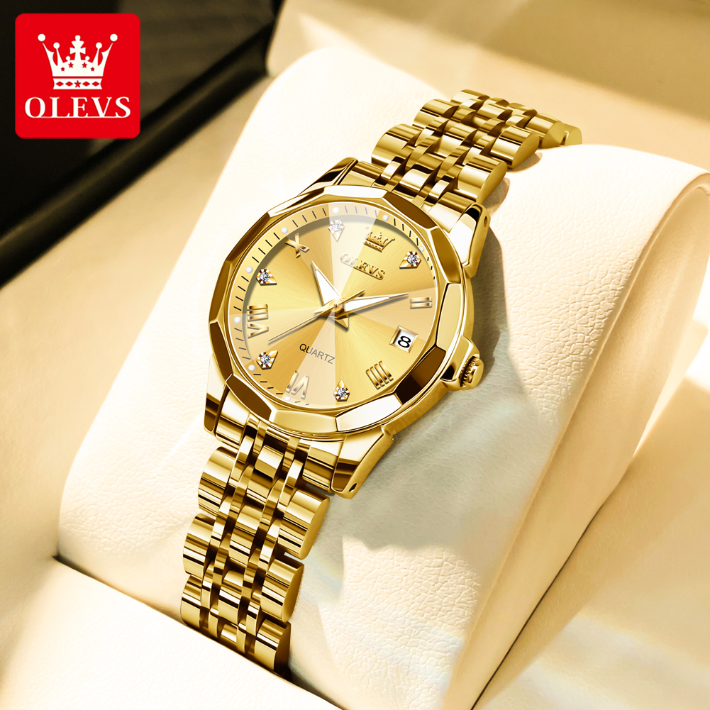 OLEVS Fashion Golden Watch for - Lux Watch ulasan dan harga