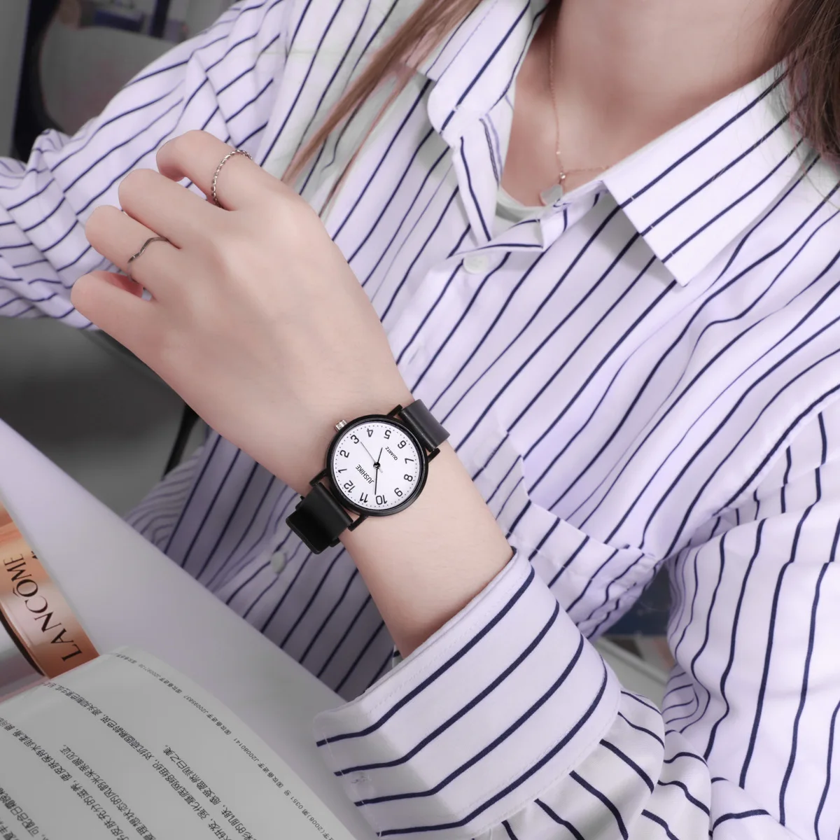 Simple Black Watch Quartz Watc - Lux Watch ulasan dan harga