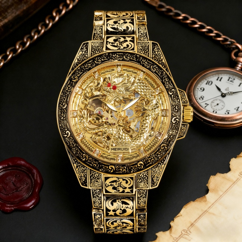 A men's yellow retro style hig - Tourbillon Movement Watch ulasan dan harga