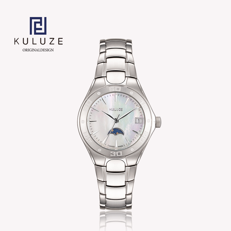 KULUZE Titanium Lady Watch Swi - Luxury Watch Moon Phase ulasan dan harga