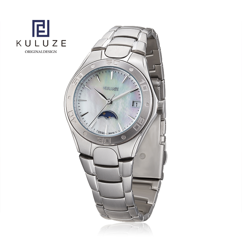 KULUZE Titanium Lady Watch Swi - Luxury Watch Moon Phase ulasan dan harga